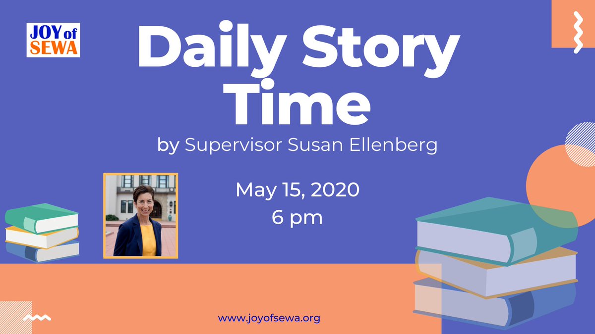 joyofsewa's tweet photo. TODAY at 6 pm!! We're looking forward to JOS Daily Story Time with @SupEllenberg Ellenberg!

Watch here: https://t.co/GA6lPV4dY3

#D4Reads #SantaClaraCounty #SiliconValley #storytime #reading #shelterinplace #JOSStoryTime #activity https://t.co/VE92jqUivL
