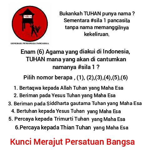 GenerasiGpp's tweet photo. Musibah menerpa bangsa tak henti henti penderitaan rakyat tidak teratasi itu dikarnakan mengesakan Tuhan tanpa namanya. 6 (enam)agama di indonesia kita foting suara terbanyak memilih dan harus di cantumkan nama Tuhannya. 
GENERASI PENYANGGA PANCASILA  siap bertanggung jawab. https://t.co/D4lXomJEFH