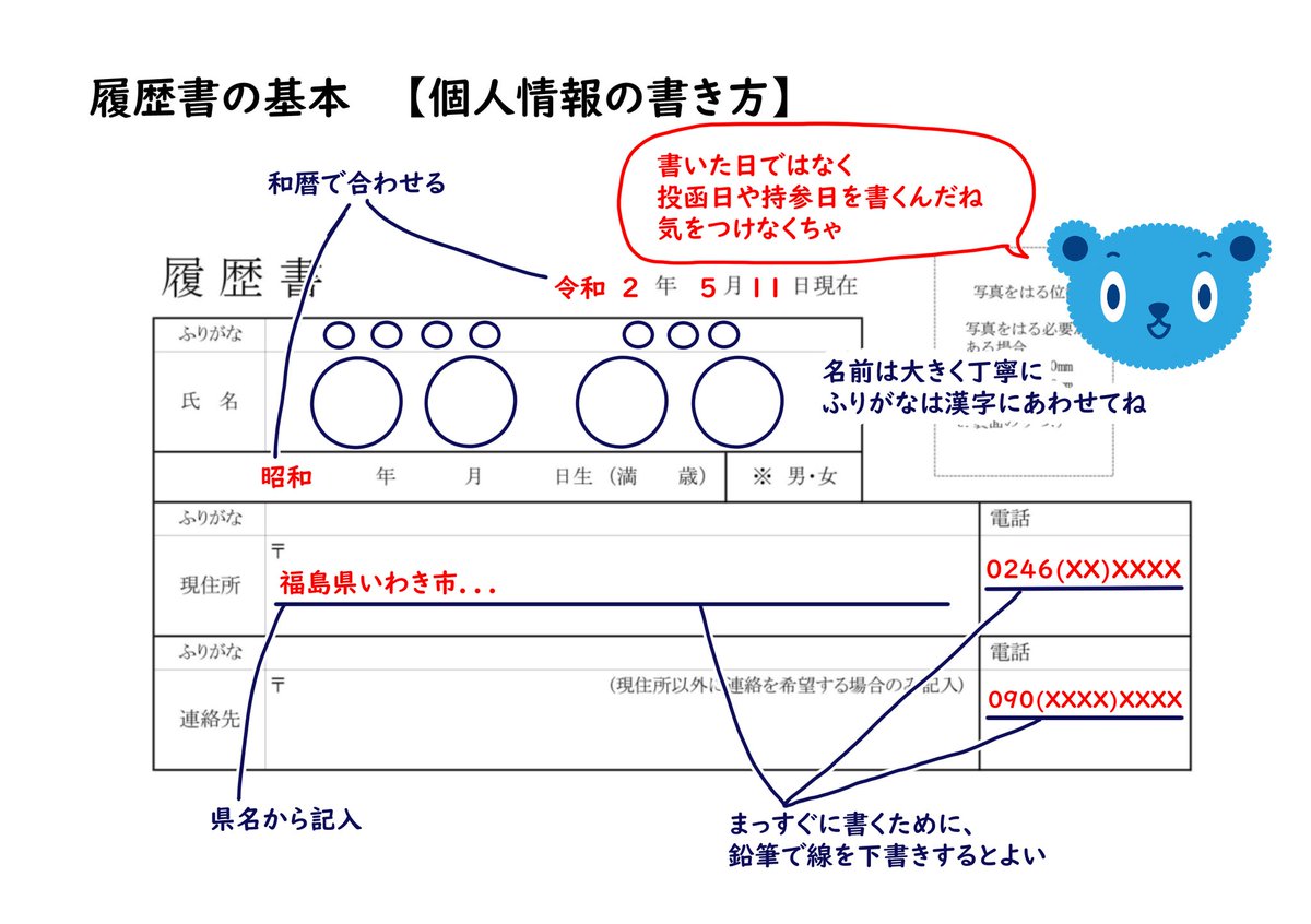 いわき若者サポートステーション 履歴書の基本も7回目 今日でラストになりました 封筒の書き方 郵送について です 書類は 郵便局の窓口からの郵送が安心です サポステには 封筒の宛名書き用のテンプレートも用意してますよ サポステ