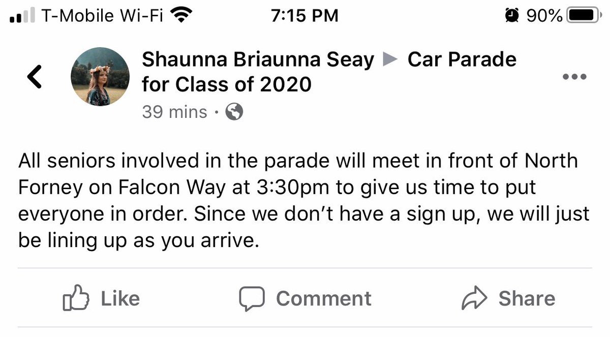 rocio2k's tweet photo. All seniors involved in the parade will meet in front of North Forney on Falcon Way at 3:30pm to give us time to put everyone in order. Since we don’t have a sign up, we will just be lining up as you arrive. https://t.co/Psja4PNt8f