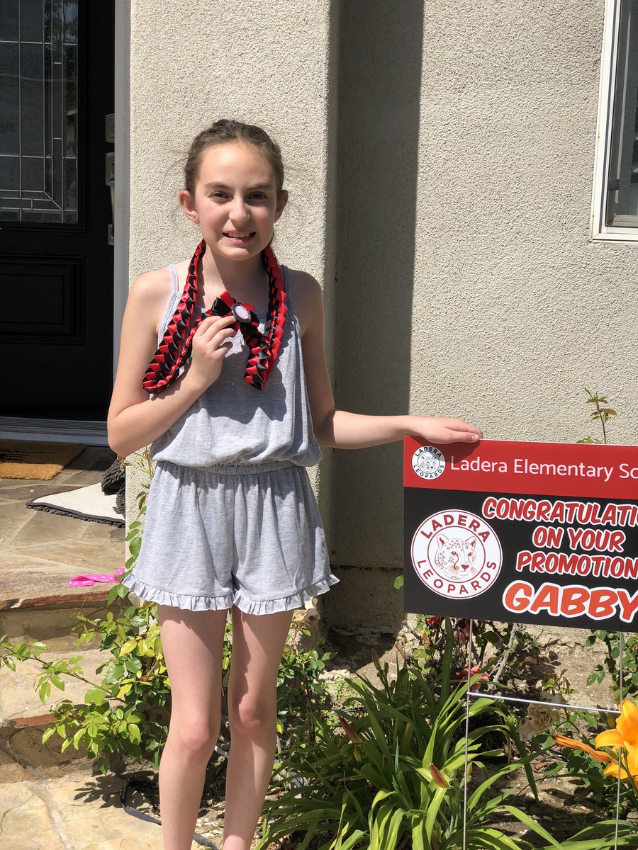 A bittersweet day to think that she won’t have a graduation. However, our memories at Ladera Elementary will last a lifetime. Go, Gabby! #Laderaleopards