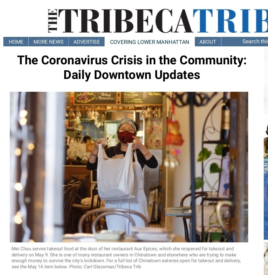 NUBCNYC's tweet photo. @TribecaTrib Showing lots of #love to downtown small businesses, by adding a link in their latest issue of what's open in #Chinatown . @AuxEpices Mei looking great!! Carl Glassman has a deep connection to Chinatown and we appreciate how he reports the latest news reliably. https://t.co/q5WisF2uL1