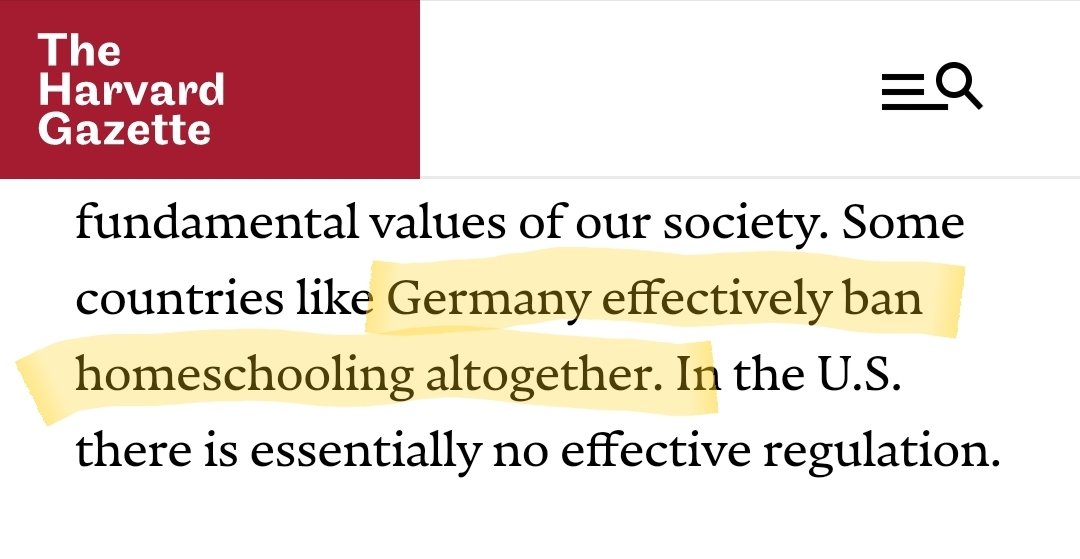 The Harvard Law Professor wishes we were more like Germany - where homeschooling is banned.The Nazi regime outlawed homeschooling in 1938.
