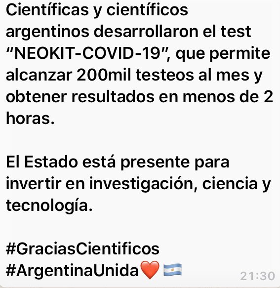 cachilumbreras2's tweet image. Felicitaciones a los científicos argentinos y al Presidente por dotarlos de un presupuesto para desarrollar e investigar.