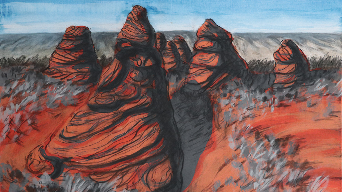 In memory of the red sand formations from the Coyote Buttes area, USA.

#coyotebuttes #Vermilion #Utah #Arizona #USA #wilderness  #cliff  #redsand #formations #drawing #painting #art #canvas