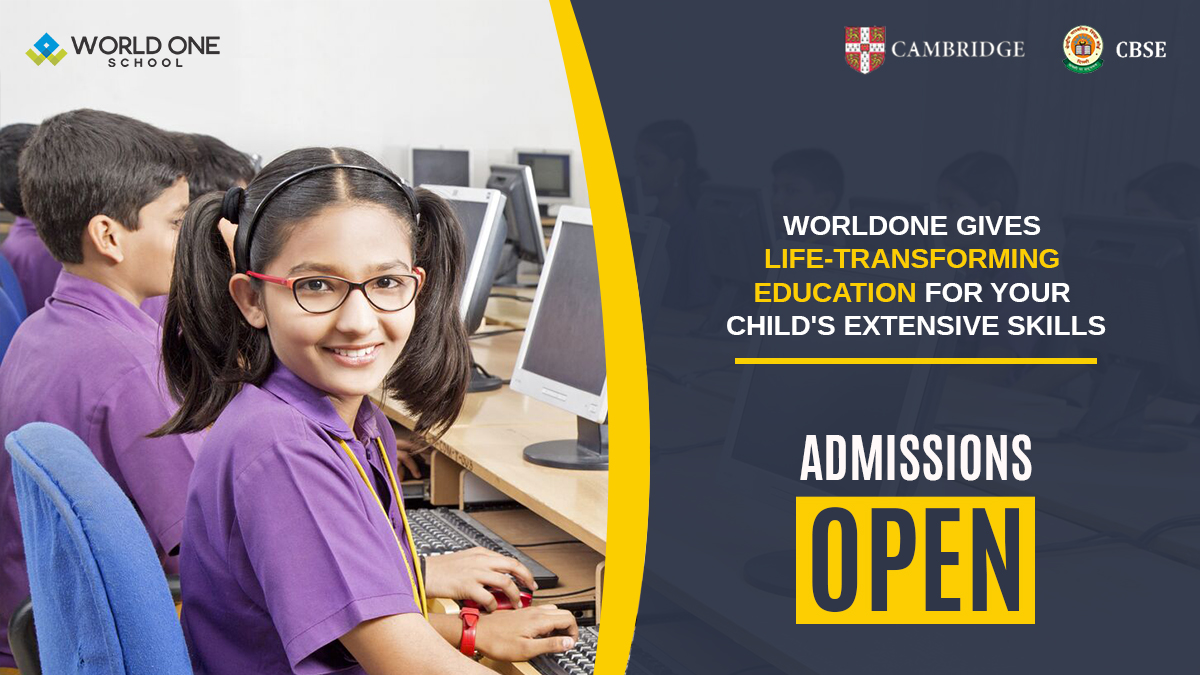 worldoneschool's tweet photo. We at WorldOne empower your child with the required skills to be confident and experience the life-transforming education for all-round development. Admissions open for the academic year https://t.co/8TUA21n8aK +91 98663 99771 
#AdmissionsOpen #WorldoneSchool #BestCBSESchools https://t.co/umETbsNsPK
