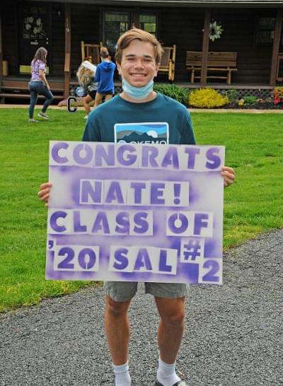 NHSCounDept's tweet photo. What a day &amp; what a way to descend on our salutatorian with a surprise visit! Congratulations Nate Cherok! 🎉 What an outstanding achievement for an upstanding guy! Can we get a round of applause from Northern Nation?! 👏👏 #TeamNorthern #Classof2020Strong @DearOldNorthern https://t.co/39rYic5mLU