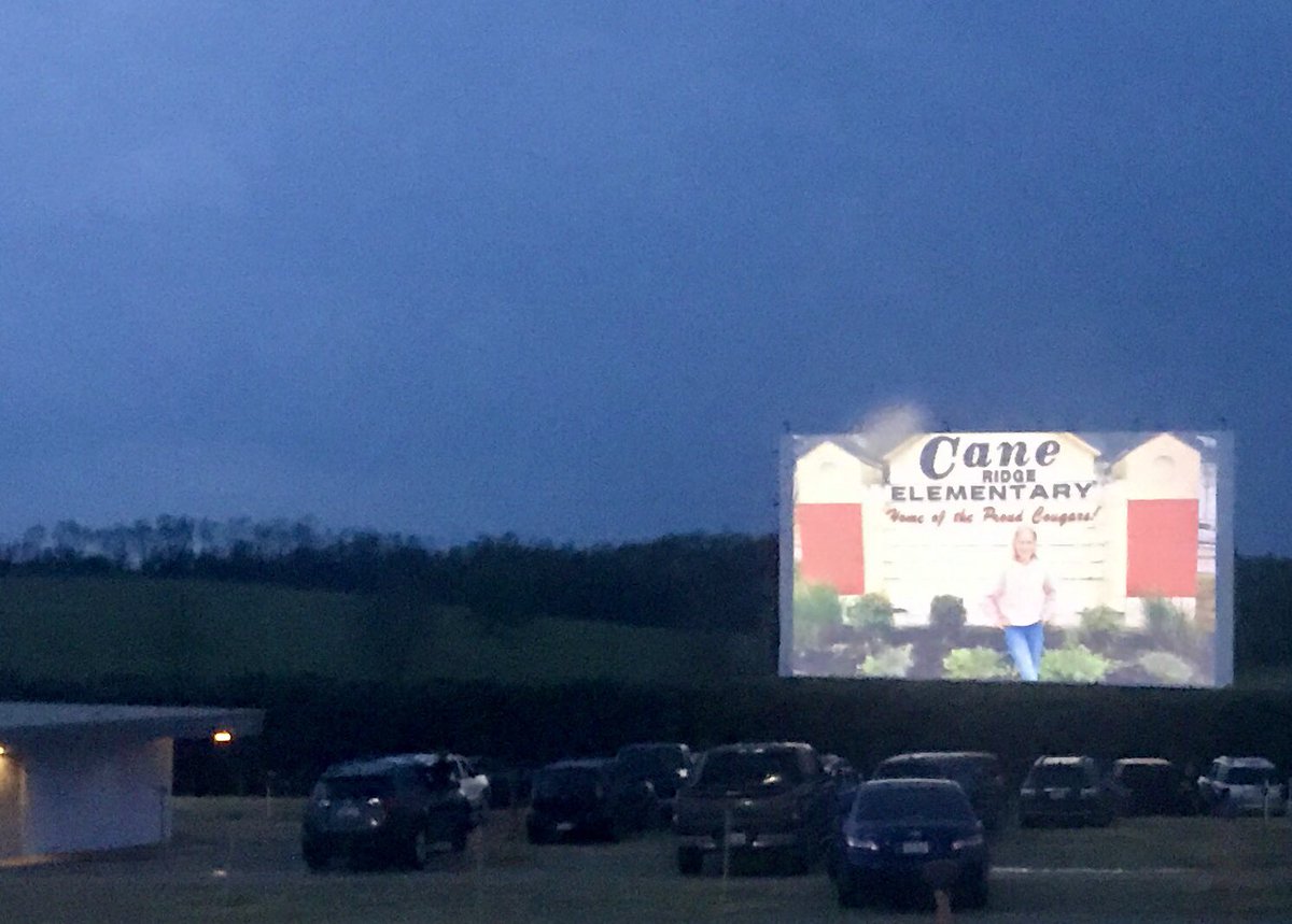 westipton's tweet photo. Cane ridge elementary promotion at the Bourbon county Drive-in https://t.co/uW9PsmA3D4