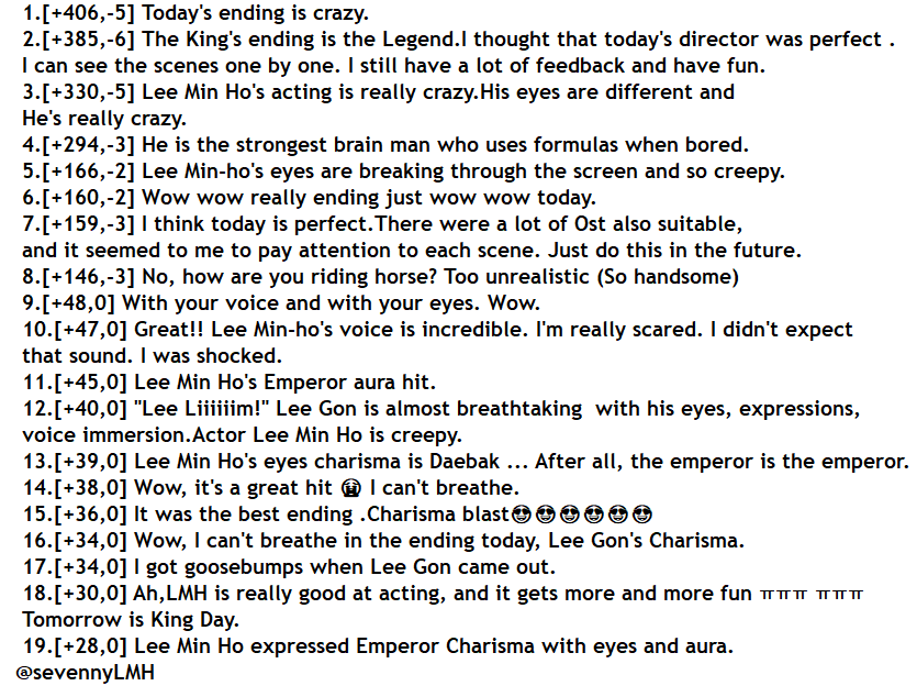 Lee Gon X Lee Lim Scene Naver Comments"Wow, I can't breathe in the ending today""Lee Min-ho's voice is incredible. I'm really scared. I didn't expect that sound. I was shocked." #LeeMinHo  #TheKingEternalMonarch  #KimGoEun