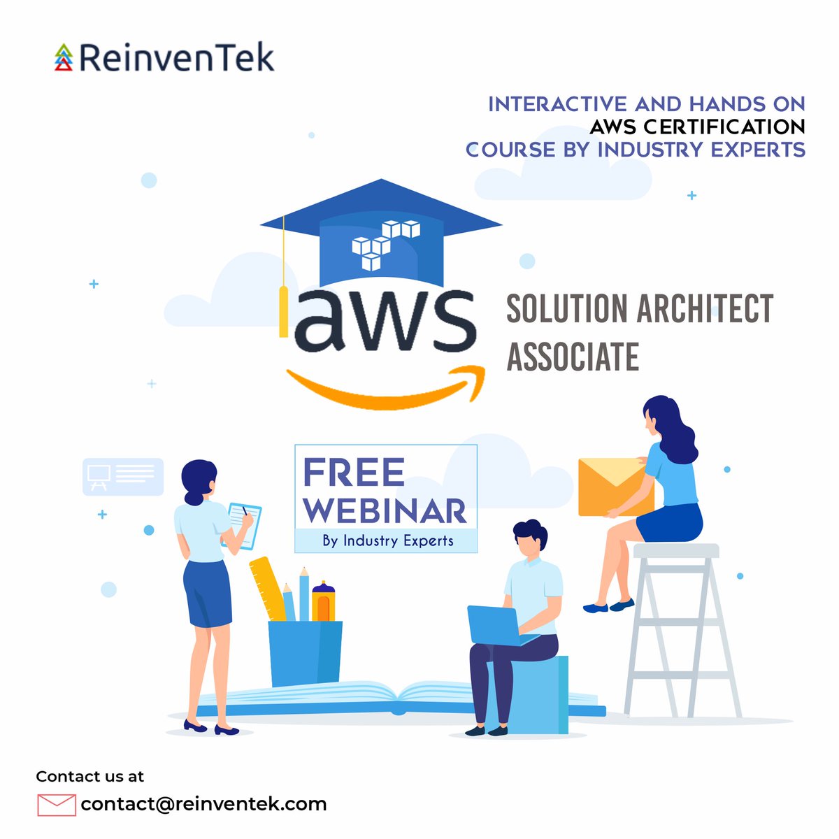 reinventek's tweet photo. ReinvenTek is an Australian based cloud computing and cloud education startup. Our Industry experts are engaged in cutting edge cloud and data engineering technologies and catering the need of enterprises across verticals #DigitalTransformation #SaturdayMotivation #AWS #cloud https://t.co/OZXKNE8jnF