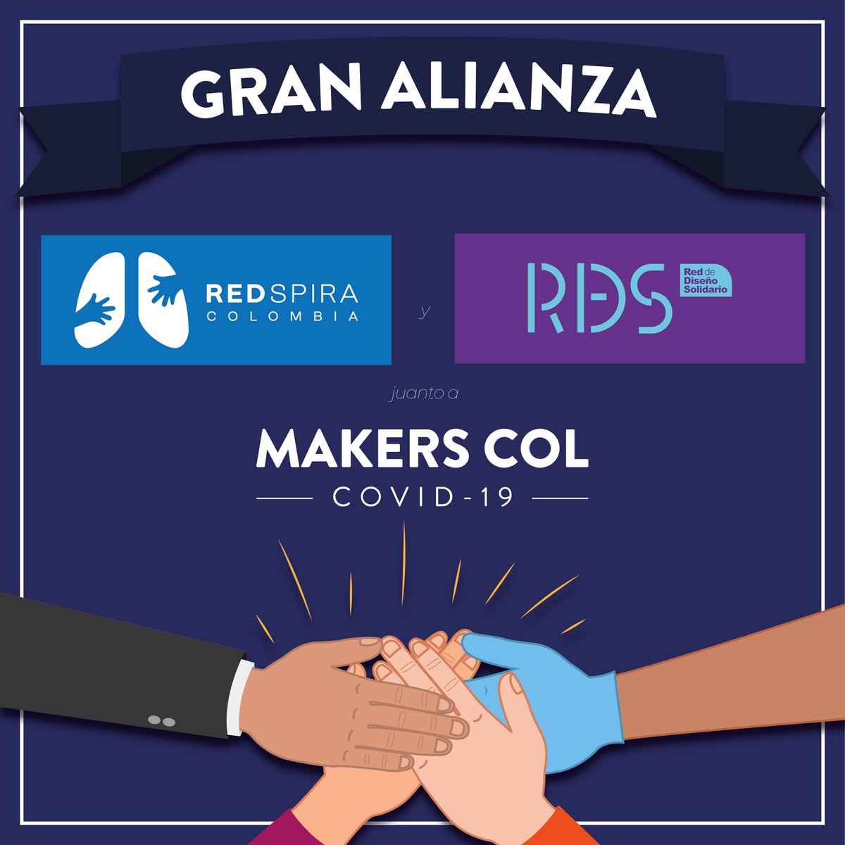 MakersColombia's tweet photo. 🎉 GRAN ALIANZA 🎉
.
Hoy en #makerscolombia celebramos una gran alianza que nos permitirá llegar con elementos de protección a las regiones más vulnerables
.
@RedspiraC
.
#makers #makerscol #maker #colombia #alianza #makersgonnamake #makersconference #makersmovement https://t.co/DuXDEsxqRA