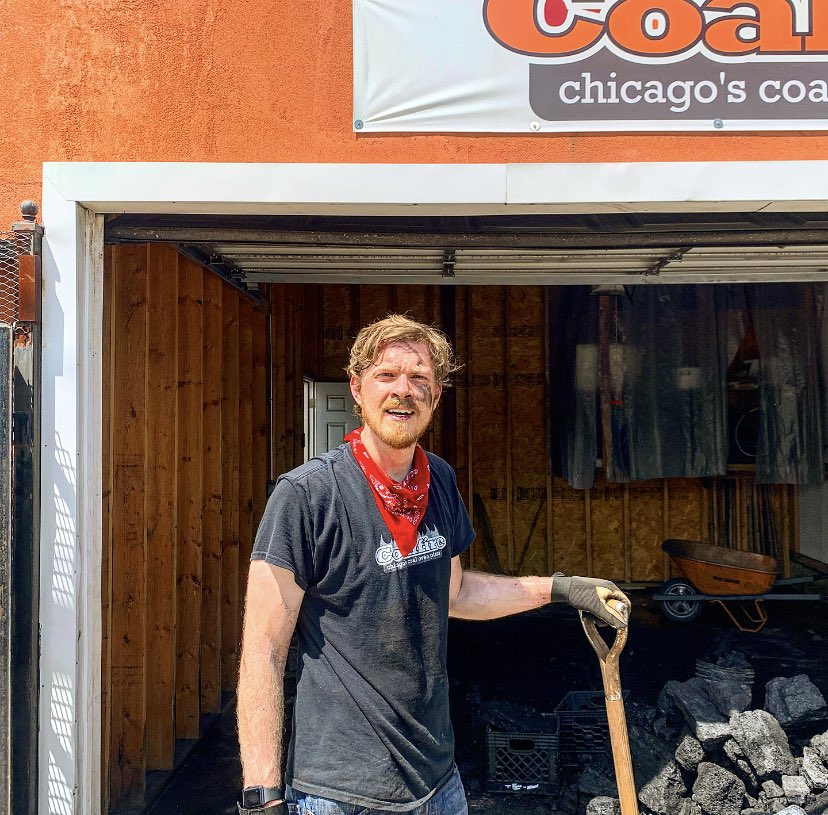 CoalfireChicago's tweet photo. Many, many people over the years have said that they would like to do a Coal Delivery with us...and after 13 years, a single brave soul, Nick Olson, showed up and shoveled 4 Tons of Kentucky Bituminous with us today! Love you Nick! https://t.co/u9apuj3cTE