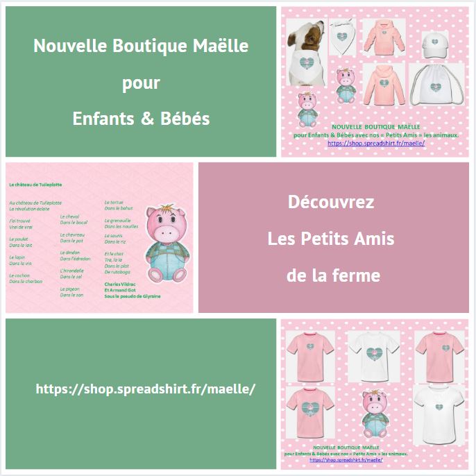 Design à appliquer sur différents supports.
Boutique Maëlle pour Enfants &amp; Bébés
shop.spreadshirt.fr/maelle/