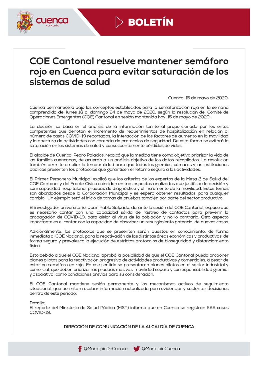 Línea de metal Descripción del negocio Cesta Municipio Cuenca on Twitter: "En el COE Cantonal decidimos mantener el semáforo #Rojo para evitar la saturación del sistema de salud. Necesitamos el apoyo de la ciudadanía, respetar las restricciones y adoptar Línea de metal Descripción del negocio Cesta Municipio Cuenca on Twitter: "En el COE Cantonal decidimos mantener el semáforo #Rojo para evitar la saturación del sistema de salud. Necesitamos el apoyo de la ciudadanía, respetar las restricciones y adoptar