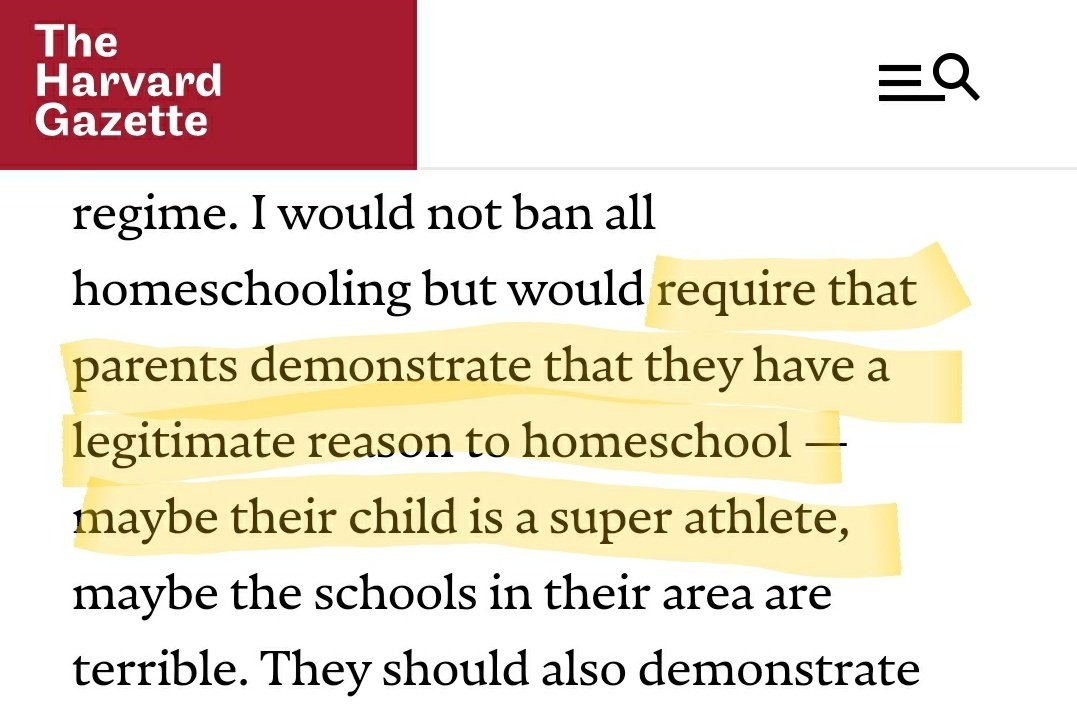 She wants parents to have to prove to government why they should be able to educate their OWN CHILDREN at homeShe wants everyone to be GUILTY until proven innocent.That's not how we do things in America.