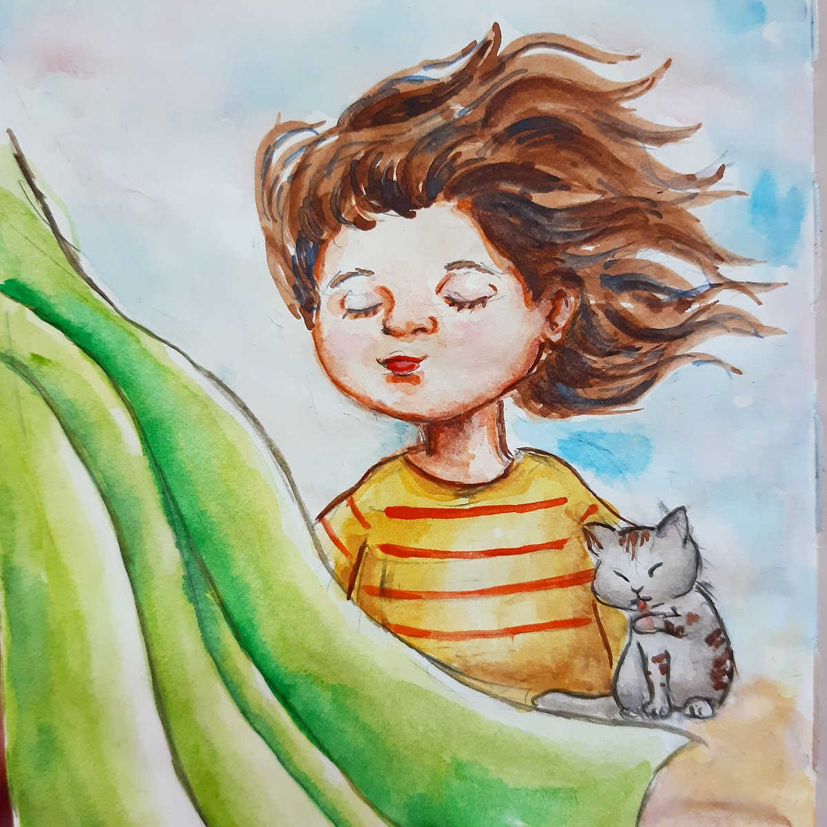 windlikegirl's tweet photo. I'm still a beginner in watercolor.Watercolor is such an amazing medium,already in love with it.Having a lot of fun doing this small painting,hope my skill getting better and better.
.
When the wind blow #Watercolor #watercolorillustration #illustration https://t.co/udB7ckrYp0