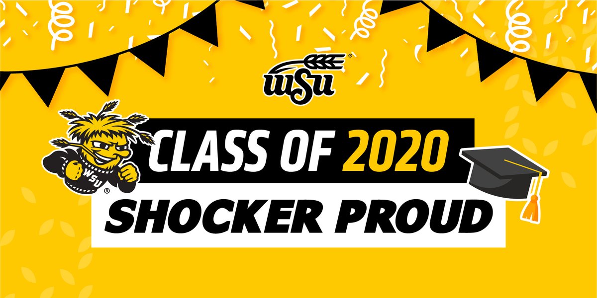 WichitaState's tweet image. 💛Celebrating the #Classof2020 today, tomorrow and beyond. 

We are so proud of you, Shocks! 🌾

#2020wichitastategrad #shockergrad