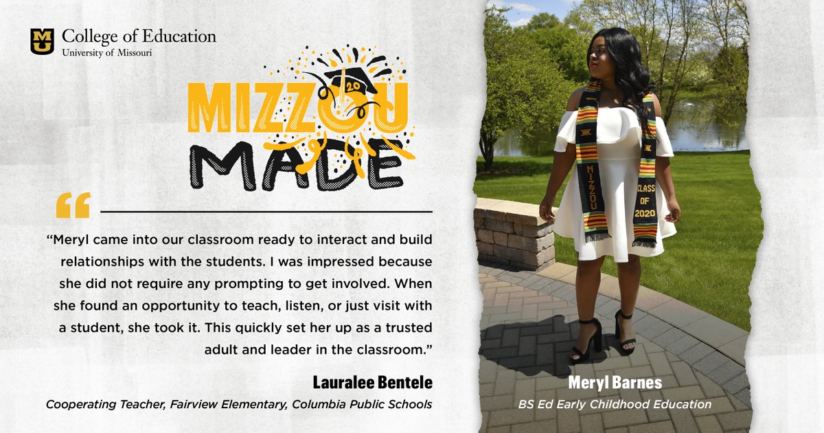 MizzouEducation's tweet photo. What are cooperating teachers saying about the #MizzouEdMade Class of 2020? 🐯#MizzouMade🐯 https://t.co/D4bJ4MQ28m