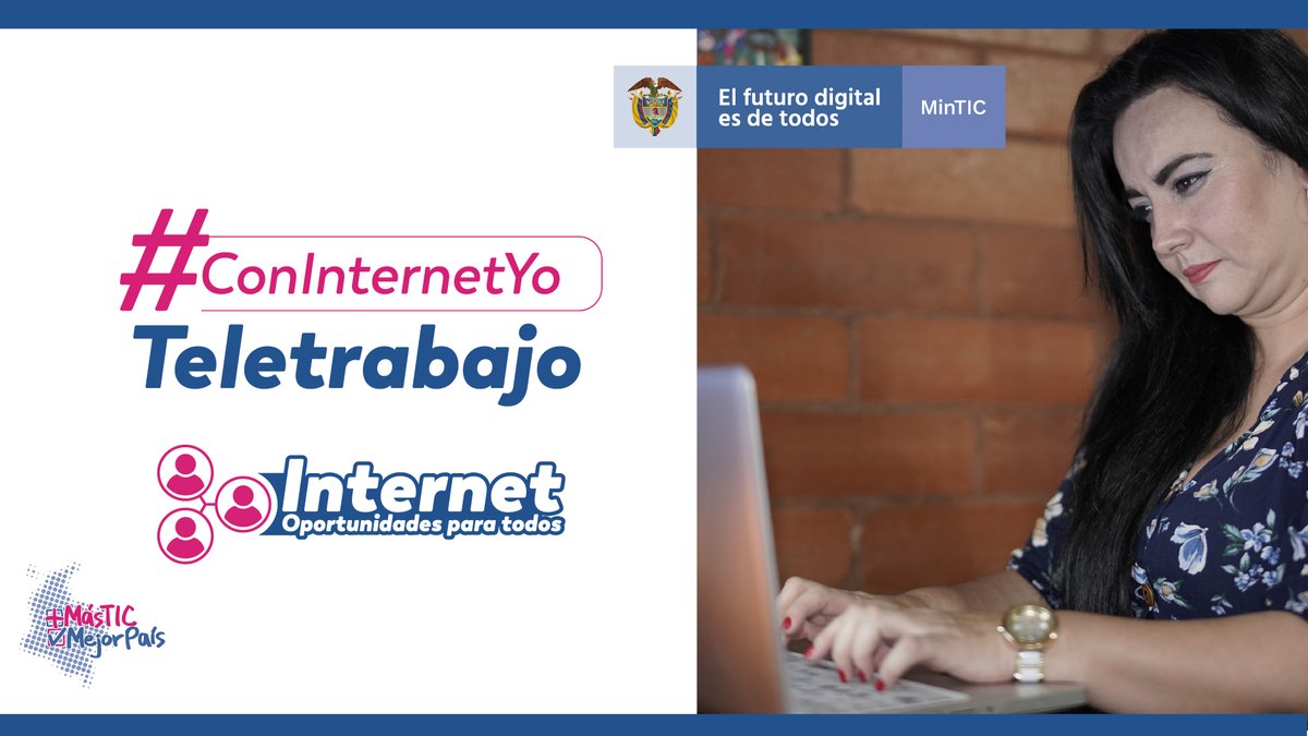 Ministerio_TIC's tweet photo. ¿Sabías que el Internet ha sido el salvavidas para miles de trabajadores en nuestro país? Esta herramienta ha permitido que las personas continúen con su vida laboral durante la cuarentena. Cuéntanos con el hashtag #ConInternetYo algunos tips para trabajar en casa. https://t.co/dOSyLHUPkz