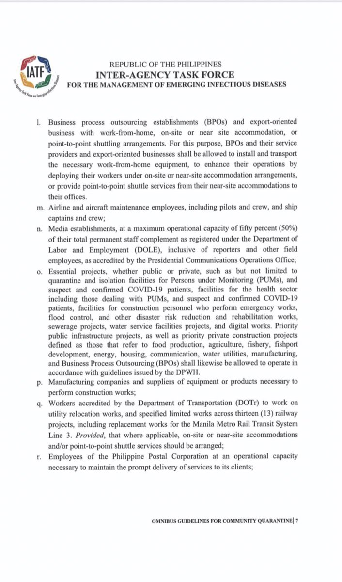 manilabulletin's tweet photo. READ: IATF guidelines for areas under enhanced community quarantine | via @GenKabiling 
https://t.co/Jow3Peq9XA