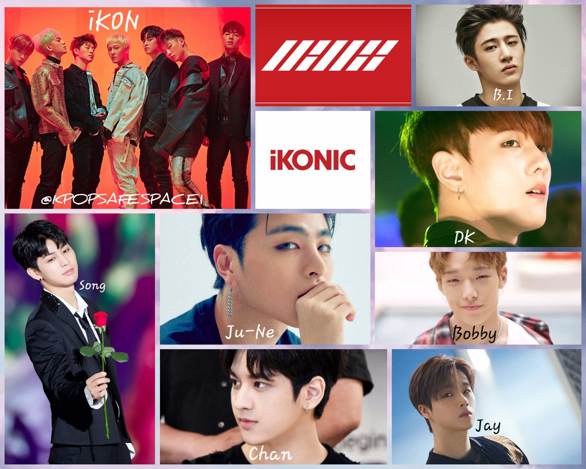 Know your K-Pop bands/artistsBand: iKONDebut: 2015 (My Type)Label: YG Ent.Fandom: iKONICMembers: Vocals: Jay, Song, DK, Ju-Ne & Chan; Rap: Bobby; Past members: B.IMy top 3 songs: Best Friend, Holding On, All The World