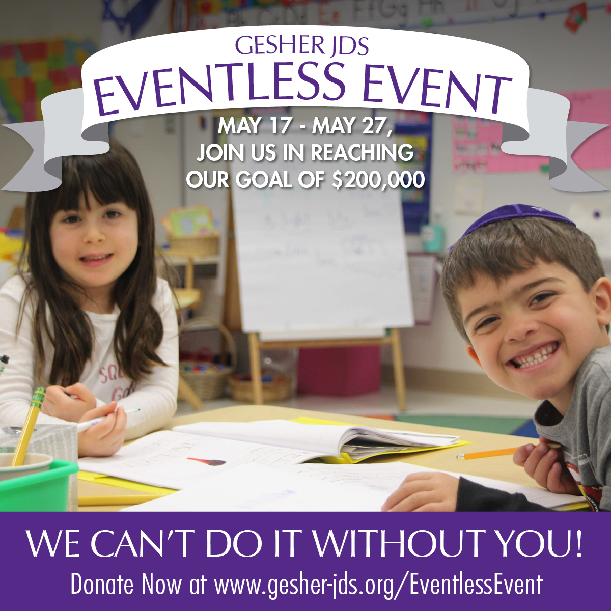 gesherjds's tweet photo. MAY 17 - MAY 27
JOIN US IN REACHING OUR GOAL OF $200,000.

As a community, we can overcome anything!

Donate Now at https://t.co/IVjo9di957 https://t.co/1vA6Ls3ZR9