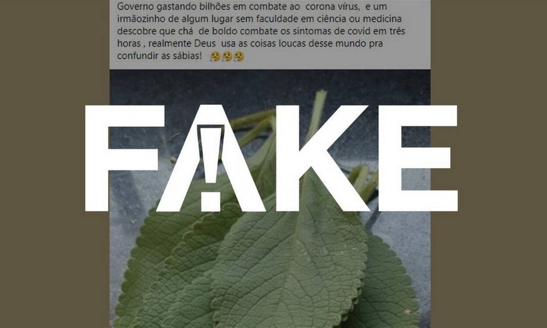 JornalOGlobo's tweet photo. É #FAKE que chá de boldo combate a Covid-19 em três horas https://t.co/XNzE7tmLUS https://t.co/TrFbyLCnPe
