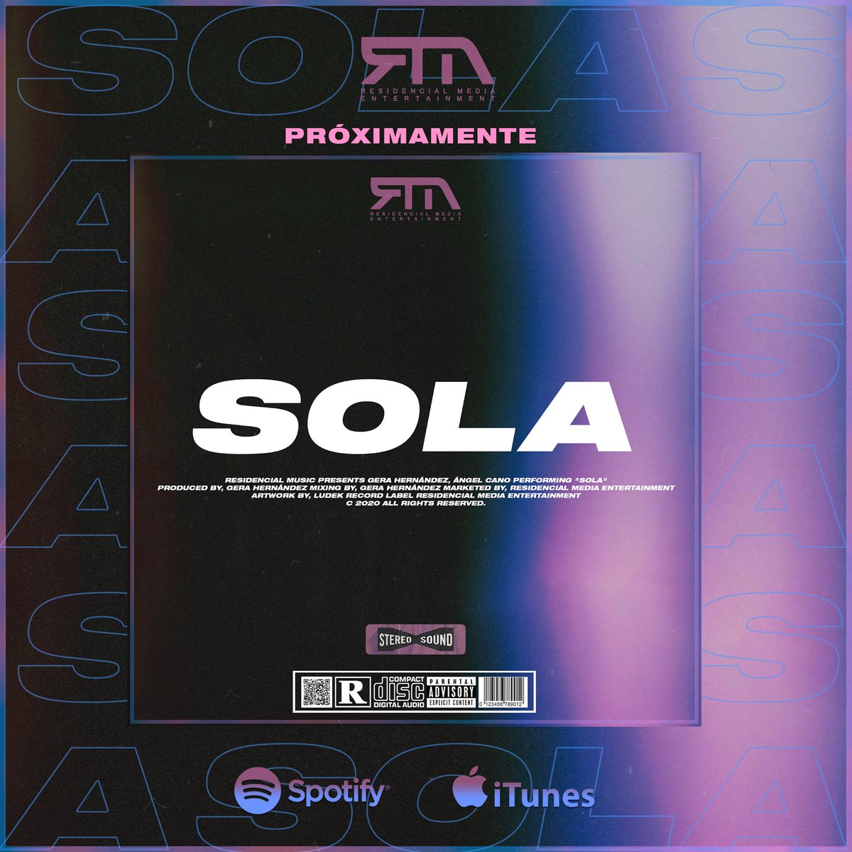 angelcanomx's tweet photo. Mi gente Próximamente #SOLA feat @Gerahdzresidenc @residencialmus1 #spotify #itunes #music #latina #viral #video #quarentine #cover #trap #world 
Design by @TheCrewLion 🖌 https://t.co/i8fl9PP6LV