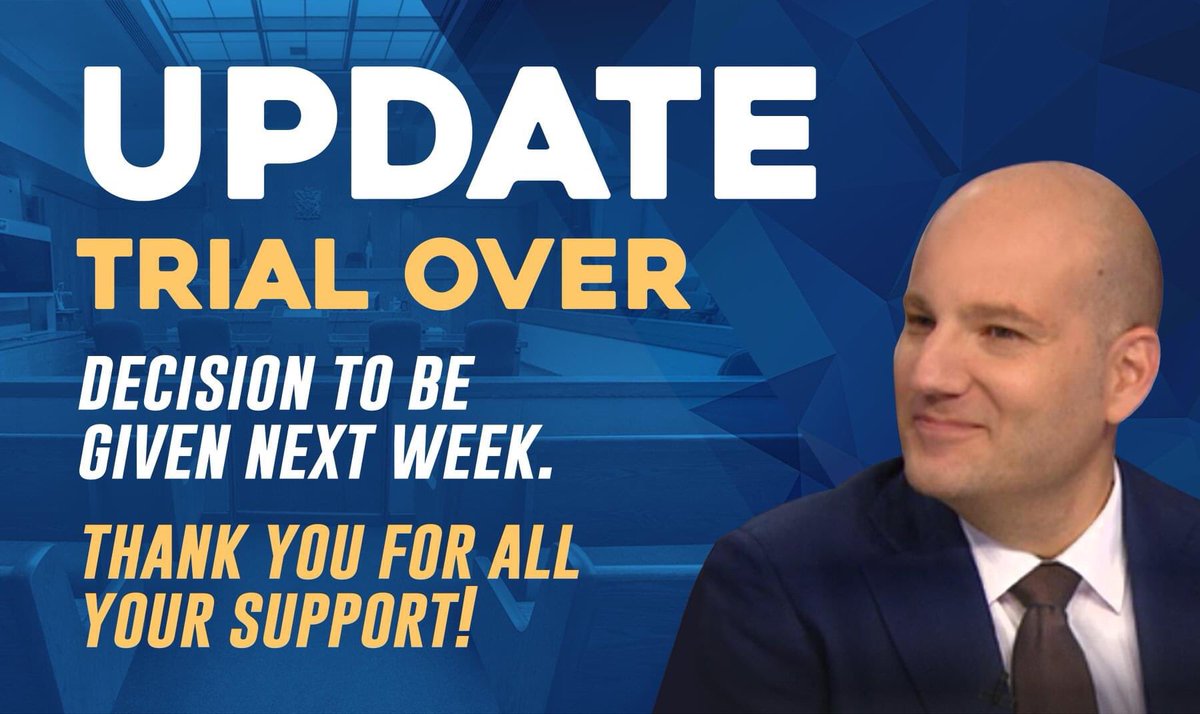 jimkarahalios's tweet photo. Trial is over! Decision to come next week. Thank you for all your prayers &amp; support! #RightWayForward #cdnpoli

Don’t forget the @CPC_HQ membership deadline is midnight tonight: https://t.co/s4onkZ5r9p https://t.co/X38xoSxlAb