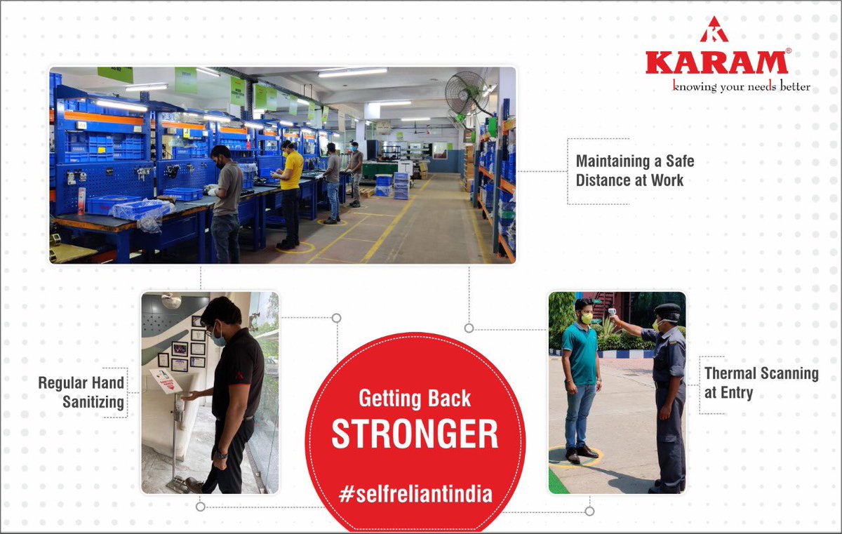 karam_india's tweet photo. KARAM is back stronger than ever with the unmatched zeal of its hundreds of team members. We strive everyday to continue to make a ‘Self-Reliant India’ by ‘Making in India’
#karam #karamfightscorona #covid19 #pandemic #stayhome #ppe #ppefordoctors #safetyfirst #selfreliantindia https://t.co/G7pX1b0Z7V