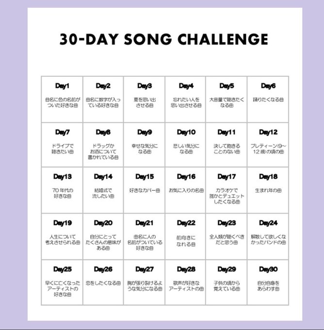 30day Song Challengeまとめ Togetter