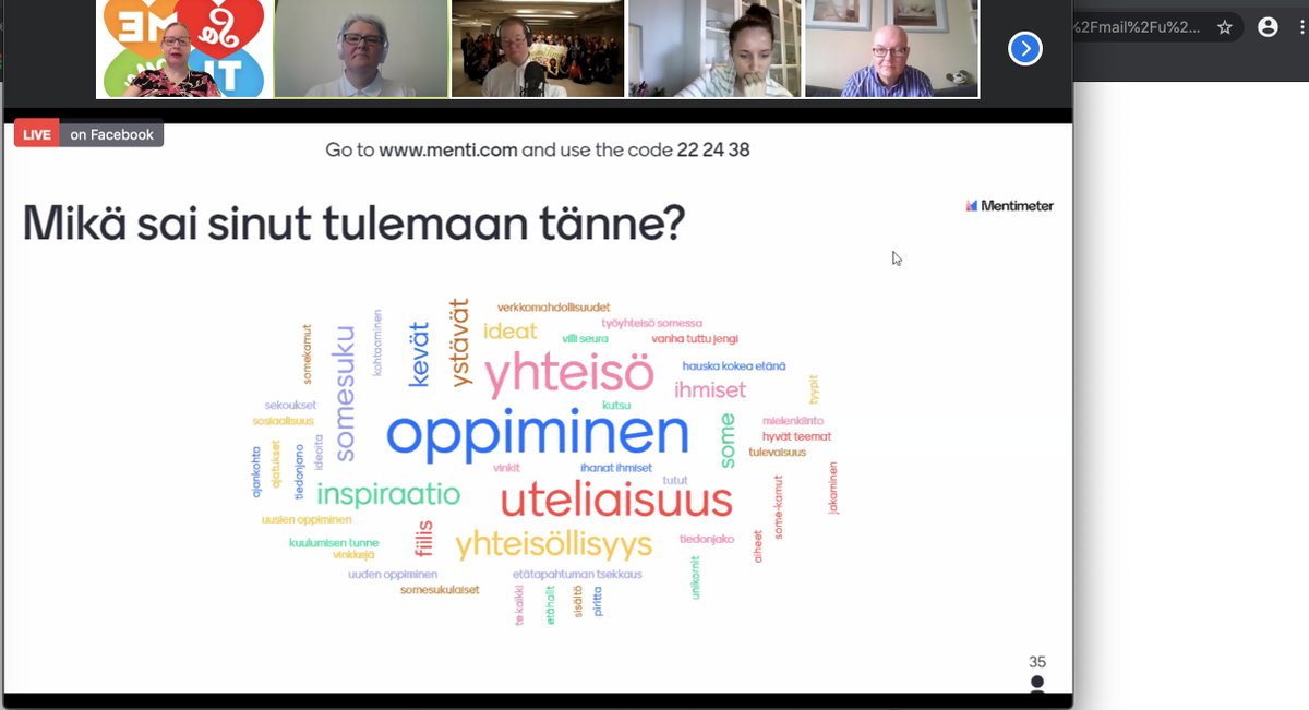 PauliinaMakela's tweet photo. #etäSomeTime2020 tapahtumassa avaussanat lausuttu @Ordinare &amp; minun toimesta sekä osallistettu Mentimeter-kyselyllä: Mikä sai sinut tulemaan tänne? Isoimmat syyt ovat #oppiminen #uteliaisuus #yhteisö Vielä ehdit mukaan: https://t.co/whETqT7W5y. https://t.co/4G5cfLEEqj