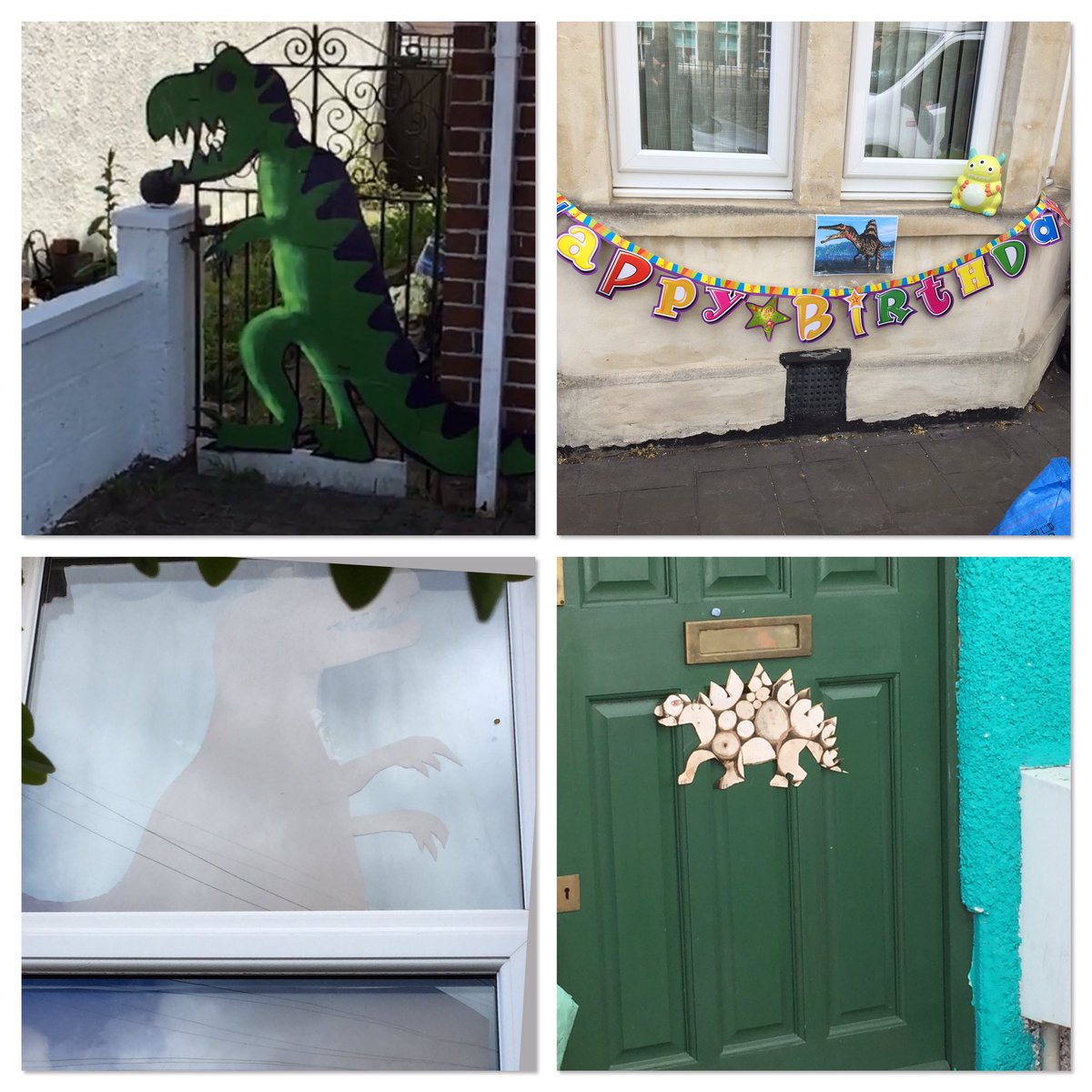drpoco's tweet photo. Yesterday was my dinosaur-crazy son’s 5th birthday. No party obviously, but the neighbours did us proud and we had a great dinosaur hunt 🦕🦖 https://t.co/QogcCUEzYV