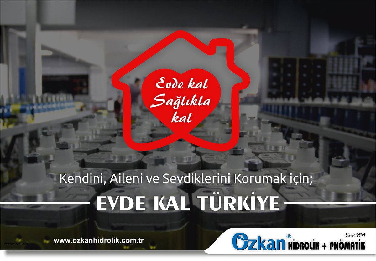 Korona ile mücadele kapsamında, Ülkemizi, sevdiklerimizi ve sağlımızı korumak için, lütfen Devletimizin uyguladığı tedbirlere uyun.
EVDE KAL SAĞLIKLI KAL!

#ÖzkanHidrolik #ozkanhidrolikpnomatik 
#hidrolikhortum #teflonhortum #çeliktellihortumlar #spiralkorumalıhortumlar