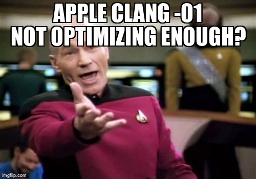 overflow_meme's tweet image. Apple clang -O1 not optimizing enough? stackoverflow.com/questions/6182… #c #compileroptimization #assembly #clang #gcc