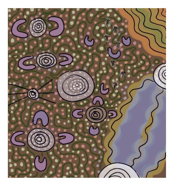 Aboriginal inspired study by Year 7.