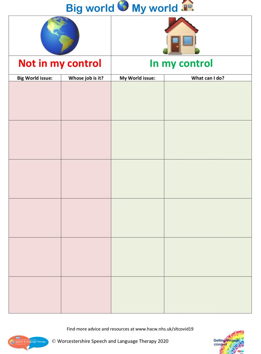 SLT Worcestershire (@slt_worcs) on Twitter photo Lots of anxiety this week ... about going back to school safely, not going back to school and the uncertainty
New editable Big World My World resources here: hacw.nhs.uk/sltcovid19 ππ #gettingthroughcovid19
<a href="/vixthespeechie/">Vicki Dawson</a> @MegD121 <a href="/sar_smith/">Sarah Smith SLT</a> <a href="/fionatotney/">fiona totney</a> <a href="/dharford79/">Dave Harford</a> <a href="/RCSLT/">RCSLT π</a> Lots of anxiety this week ... about going back to school safely, not going back to school and the uncertainty
New editable Big World My World resources here: hacw.nhs.uk/sltcovid19 ππ #gettingthroughcovid19
<a href="/vixthespeechie/">Vicki Dawson</a> @MegD121 <a href="/sar_smith/">Sarah Smith SLT</a> <a href="/fionatotney/">fiona totney</a> <a href="/dharford79/">Dave Harford</a> <a href="/RCSLT/">RCSLT π</a>
