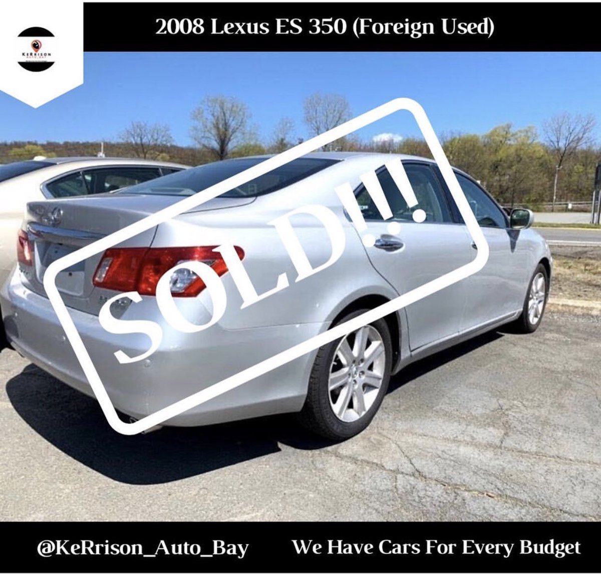 BayKerrison's tweet photo. 2008 LEXUS ES 350 SOLD!!! Congratulations and Many thanks for trusting us with your patronage. .
-
@KeRrison_Auto_Bay. 
We Have Cars For Every Budget! .
-
@KeRrison_Auto_Bay. 
We Have Cars For Every Budget!
-
.
#ReferAndEarn #BuySellSwap #inspection #auto #newarrival #ES350 https://t.co/eLyB7pQsVS