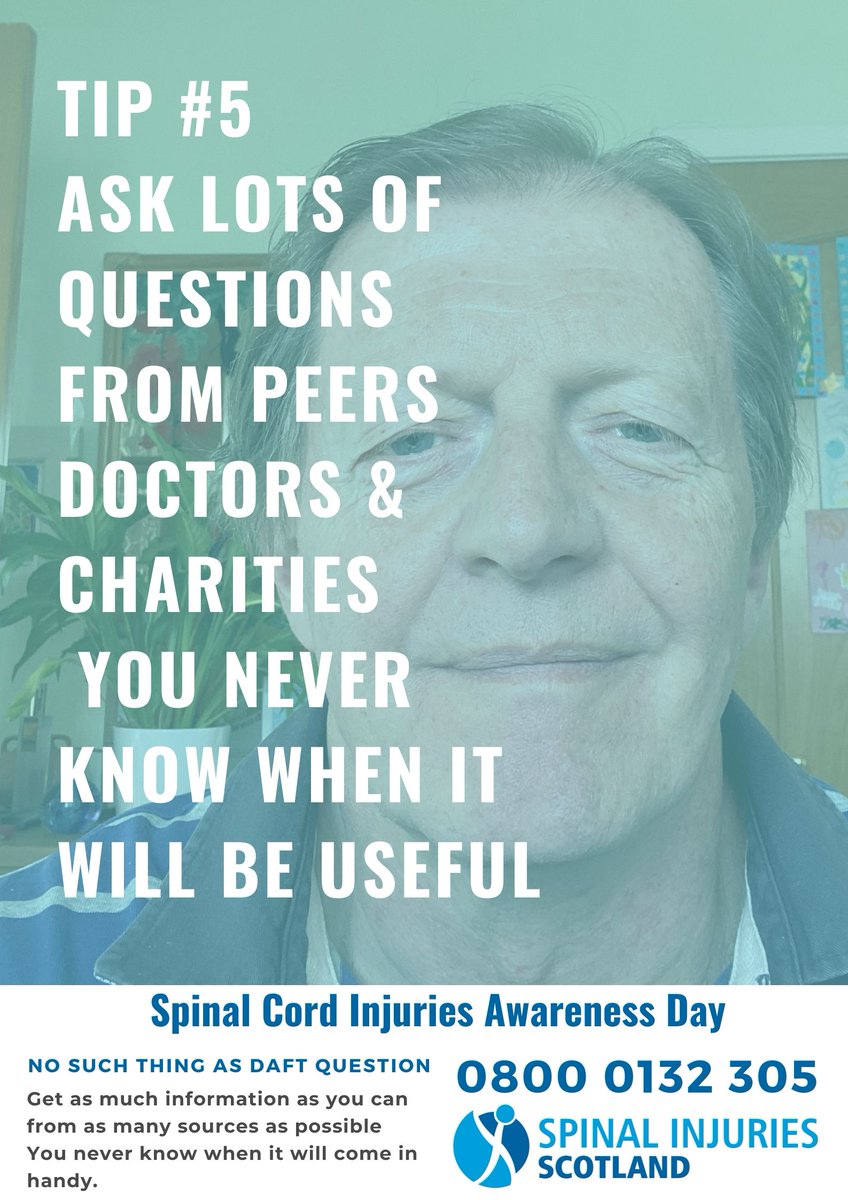 sisonlineorg's tweet photo. Our volunteer Andy's advice for patients in the QENSIU. What is your hints, tips and advice?
#SCIAD2020 #backingyouforlife #livingwithSCI
https://t.co/LlVHxDQ7Bw https://t.co/j2nYM2OBH5