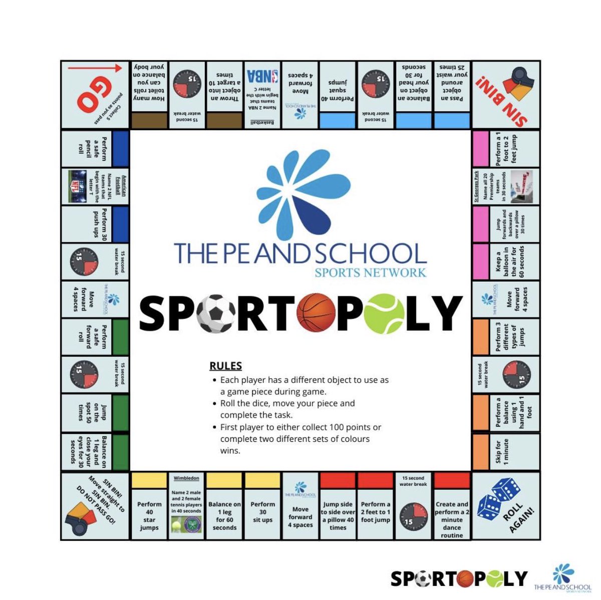 LPESSN's tweet photo. SP⚽️RT🏀P🎾LY

The original and best twist on a family fun game. An active game that everyone can play and stay active.
#fun4all #original #boardgame #keepactive 
@YouthSportTrust @UnitedSport1 @ActiveSouthwark @AliOliverYST @SkySports @BBCSport @btsport @TeachMeetPE https://t.co/a52kchMkU3