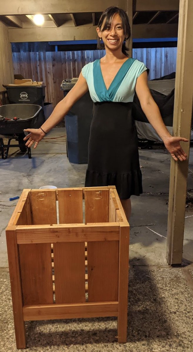 marieheffern's tweet photo. I started trying to learn how to woodwork over a yr ago but #asstproflife got in the way. Took advantage of #shelterinplace on a friday night to take a break from exam writing and finally finish the planter I had started! #stayingpositive #excessenergy https://t.co/H6GhRx4Bgc