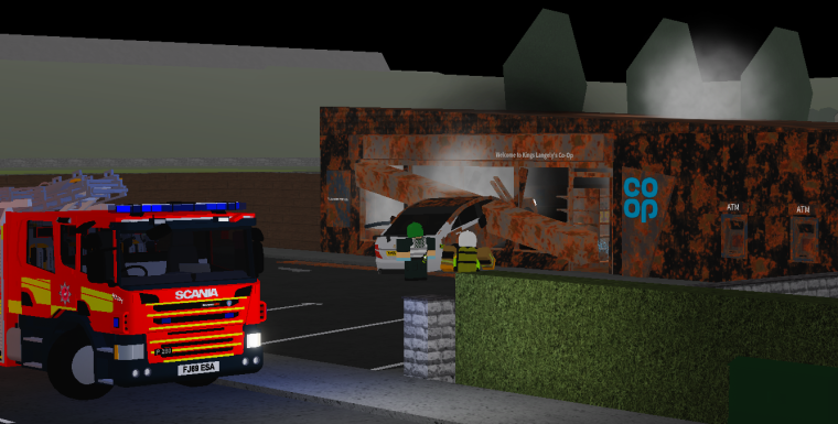 HertsliveR's tweet photo. HFRS received a 999 call to co-op to a building fire. Upon arrival HFRS crews were alerted there were two Occupants trapped inside the vehicle. Firefighters worked along side the NHS to try and free the two Occupants. Unfortunately the two Occupants where claim to be deceased. https://t.co/Lpu2k2nisY