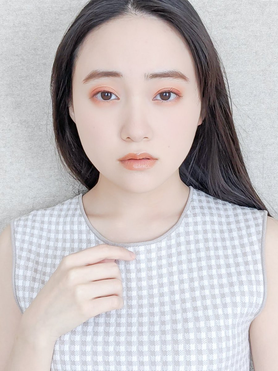 相川結の名残り Ar Twitter オレンジメイクと黒髪ロング セルフポートレート レタッチ Monocuru さん