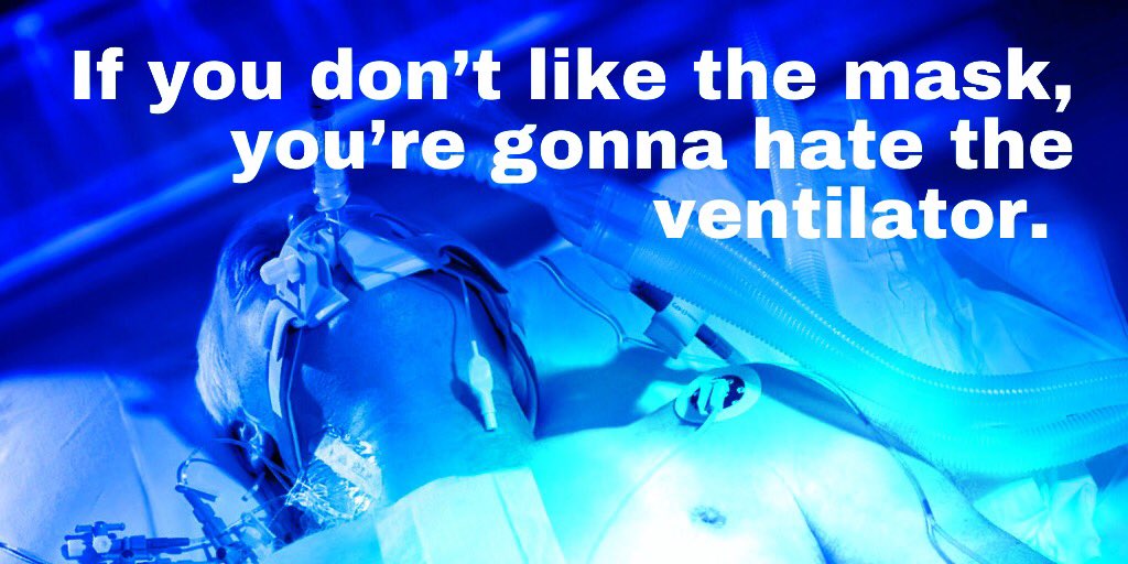 If they don’t like the mask, they’re gonna hate the ventilator. 

#Masks
#Ventilators
#ItsYourChoice
#COVID19 
🦠🦠🦠 🔥🔥🔥
#IChooseTheMask

@TitanTOC 
@seeinginfrared 
@starljones 
@nailbomb3 
@_DrCol_J 
@JenSutt6971 
@JillianOhana