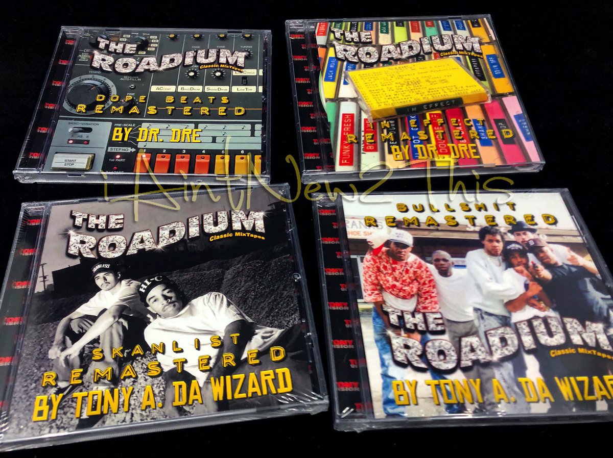 iAintNew2This__'s tweet photo. #ICYMI Tony A dropped 4 more classic Roadium Swap Meet Mixtapes on CD. 
2 mixed by Dre and 2 mixed by him. 
#DrDre #DopeBeats #InEffect 
#TonyA #Skanlist #Bullshit 
#Remastered #RoadiumSwapmeet #Mixtapes
#TonyADaWizard @Documixery 
#RIPSteveYano https://t.co/kmGbAmgTYy