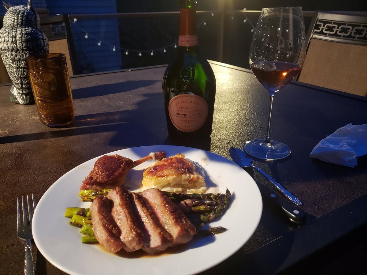 rocknroller5's tweet image. Really outstanding take out meal tonight from @ALMAmpls 

So glad you&apos;re back in the game to please us again.

Great bread &amp;amp; Hope butter
Watercress salad
Duck two ways - wow
Rhubarb grilled asparagus &amp;amp; soubise
Chocolate Pot de Creme

Laurent Perrier Rose Champagne