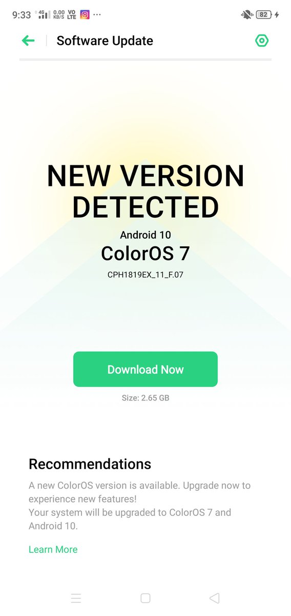 Jamieechristo's tweet photo. @OPPOCareIN thank you oppo for giving me this Android 10 update... Very surprised to update it.. https://t.co/a3FVxadrQS