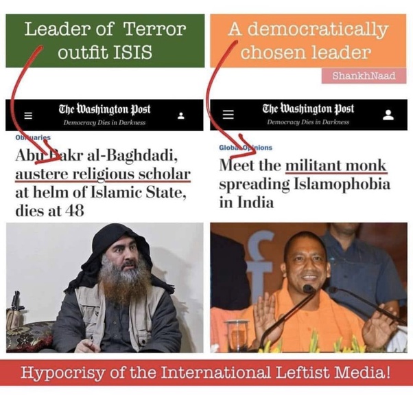 **THREAD** Biased Leftist MediaFor leftist media “terrorist” is Religious Scholar whereas “Monk” is a militant.