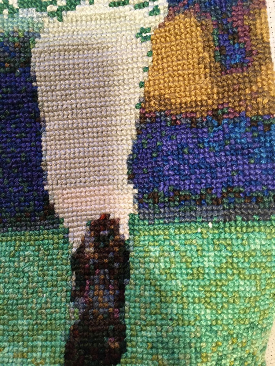 I'd like to say that this I created this in the last two months, but it's actually been over a year since I started making this <a href="/BlueJays/">Toronto Blue Jays</a> needlepoint for my friend <a href="/conormooreLD/">Conor Moore 🌹</a> . <a href="/Wilnerness590/">Wilnerness590</a> #bluejays #joecarter #needlepoint #crossstitch