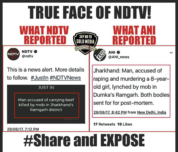 NDTV deserves a special list for their biased reporting!